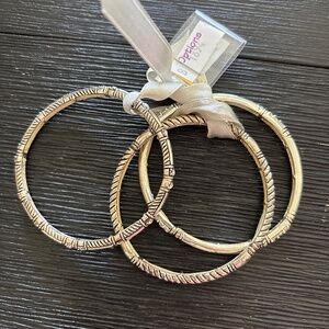 Silver slip on stretch set of 3 bracelets BNWT